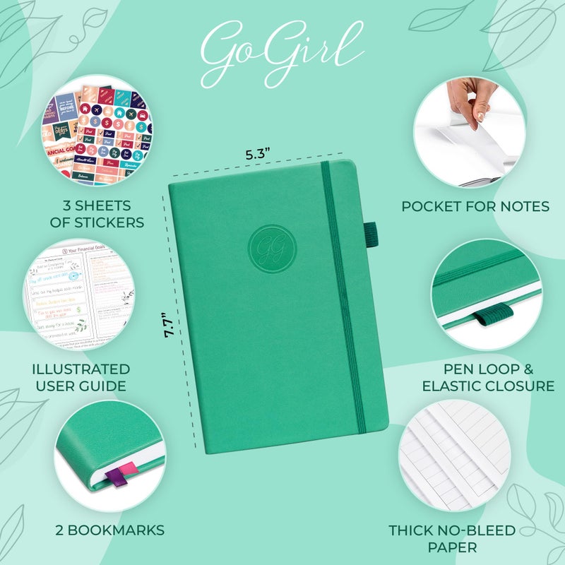 GoGirl Budget Planner â€“ Monthly Financial Planner Organizer Budget Book. Expense Tracker Notebook Journal to Control Money, Compact (Emerald) - Image 2